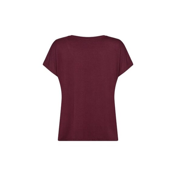 NWT SOYA CONCEPT Marica 32 Burgundy Wine Vneck T-Shirt - Picture 4 of 5